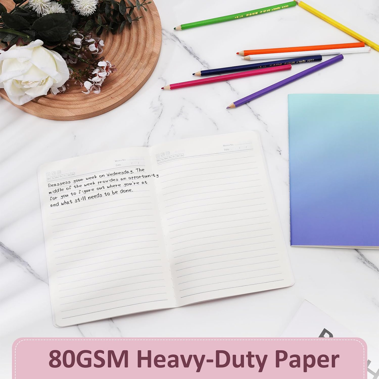 Ddaowanx A5カラフルノート 48冊パック かわいい色ジャーナル 6色 筆記